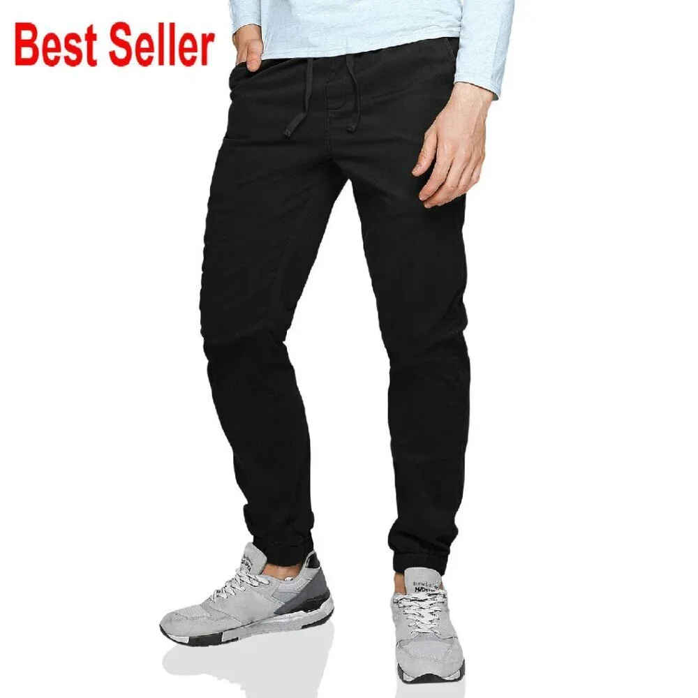 Men's Chino Jogger Pants Slim Tapered Casual Modern Classic Fit